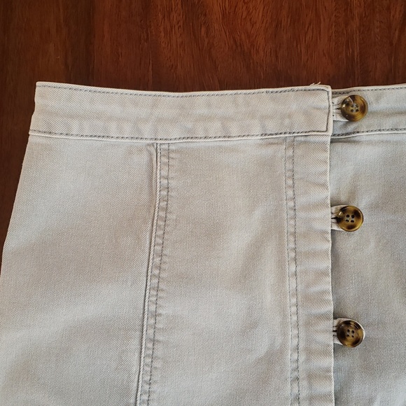 LISTICLE Light Blue Cotton Denim A-line Mini Skirt - Picture 4 of 9